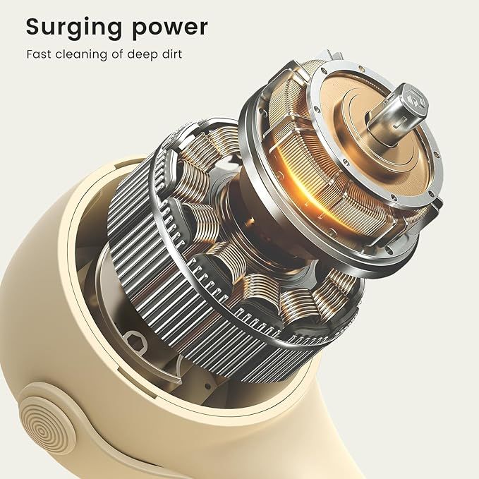 Translation missing: en.Electric Shower Body Scrubber Brush with 4 Heads, IPX5 Waterproof Rechargeable Back Cleaner for Exfoliating &amp; Massage, 2-Speed Rotating Bath Brush for Sensitive Skin (Milk coffee)