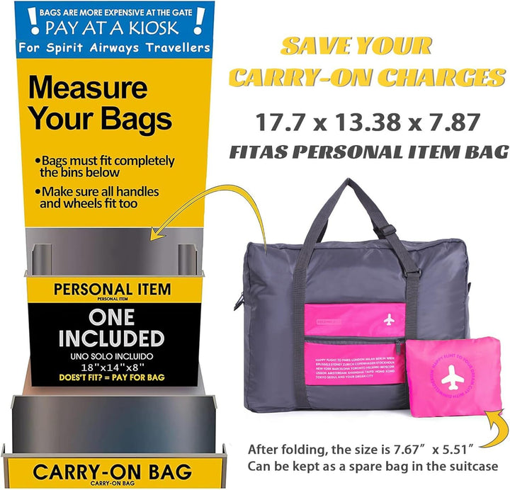 Translation missing: en.Compact Foldable Travel Duffel Bag – Lightweight Carry-On for Weekend Trips, Overnight &amp; Gym Use (Pink) | Other Colors Available In-Store