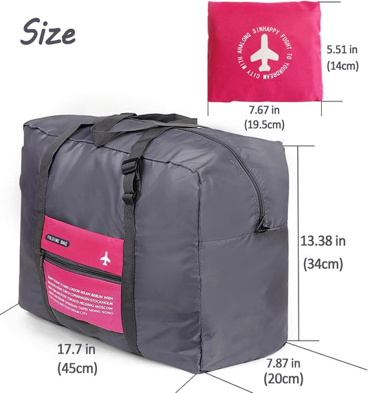 Translation missing: en.Compact Foldable Travel Duffel Bag – Lightweight Carry-On for Weekend Trips, Overnight &amp; Gym Use (Pink) | Other Colors Available In-Store