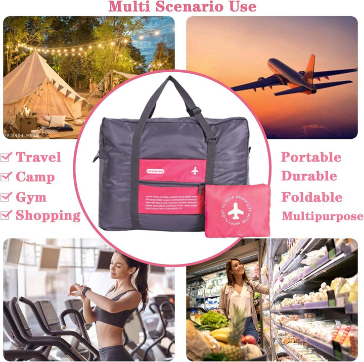 Translation missing: en.Compact Foldable Travel Duffel Bag – Lightweight Carry-On for Weekend Trips, Overnight &amp; Gym Use (Pink) | Other Colors Available In-Store