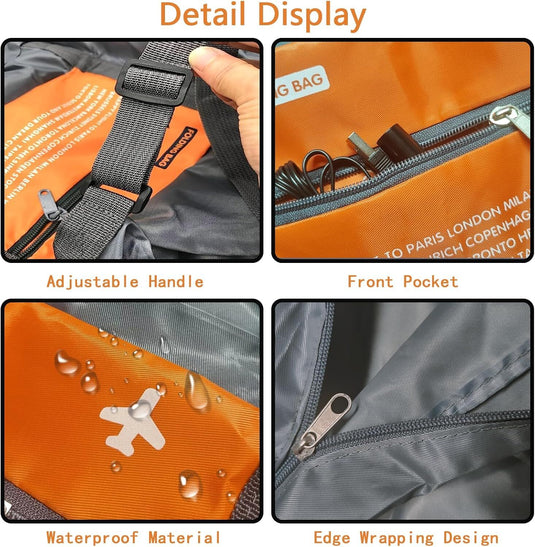 Translation missing: en.Compact Foldable Travel Duffel Bag – Lightweight Carry-On for Weekend Trips, Overnight &amp; Gym Use (Orange) | Other Colors Available In-Store