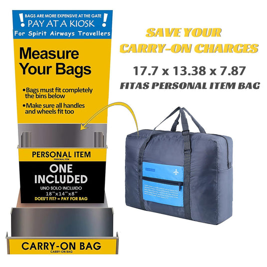 Translation missing: en.Compact Foldable Travel Duffel Bag – Lightweight Carry-On for Weekend Trips, Overnight &amp; Gym Use (Blue) | Other Colors Available In-Store