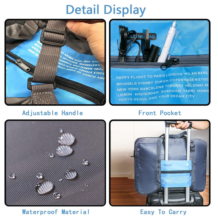 Translation missing: en.Compact Foldable Travel Duffel Bag – Lightweight Carry-On for Weekend Trips, Overnight &amp; Gym Use (Blue) | Other Colors Available In-Store