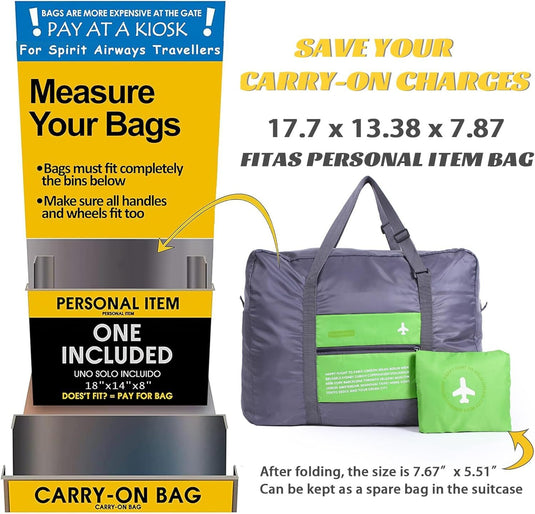 Translation missing: en.Compact Foldable Travel Duffel Bag – Lightweight Carry-On for Weekend Trips, Overnight &amp; Gym Use (Green) | Other Colors Available In-Store