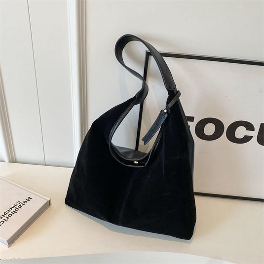 Translation missing: en.Leather Hobo Bags for Women Brown Purses Suede Purse Slouchy Tote Bag Suede Tote Bag Fall Winter Purses Handbag