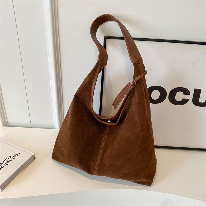 Translation missing: en.Leather Hobo Bags for Women Brown Purses Suede Purse Slouchy Tote Bag Suede Tote Bag Fall Winter Purses Handbag