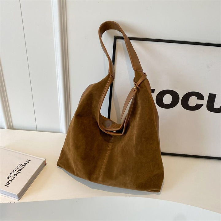 Translation missing: en.Leather Hobo Bags for Women Brown Purses Suede Purse Slouchy Tote Bag Suede Tote Bag Fall Winter Purses Handbag