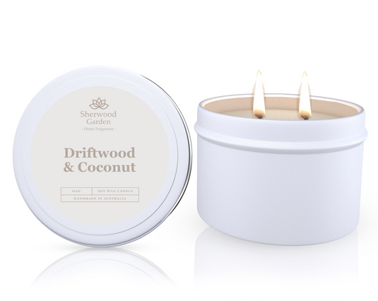 Translation missing: en.Driftwood &amp; Coconut Soy Candle Tin 165g