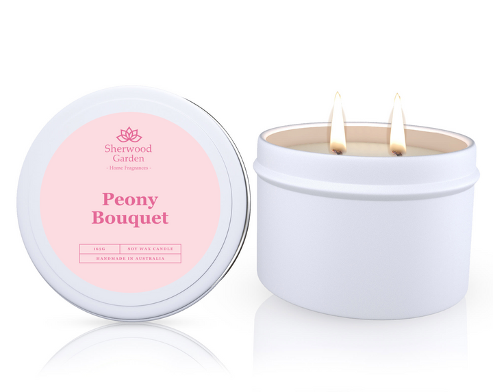 Translation missing: en.Peony Bouquet Soy Candle Tin 165g