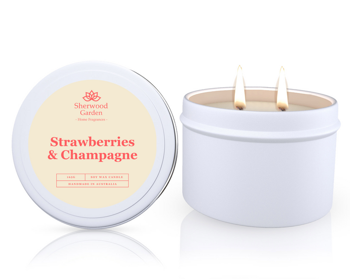 Translation missing: en.Strawberries &amp; Champagne Soy Candle Tin 165g
