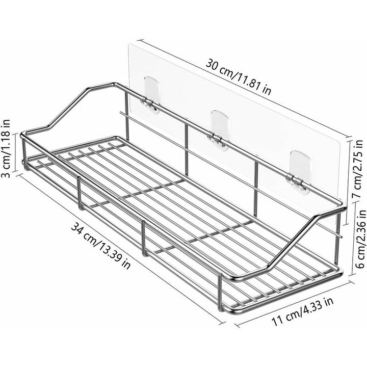 Translation missing: en.Shower Caddy Bathroom Shelf Basket Toilet Kitchen Spice Rack Sus304 Stainless Steel No Drilling - 2 Pack