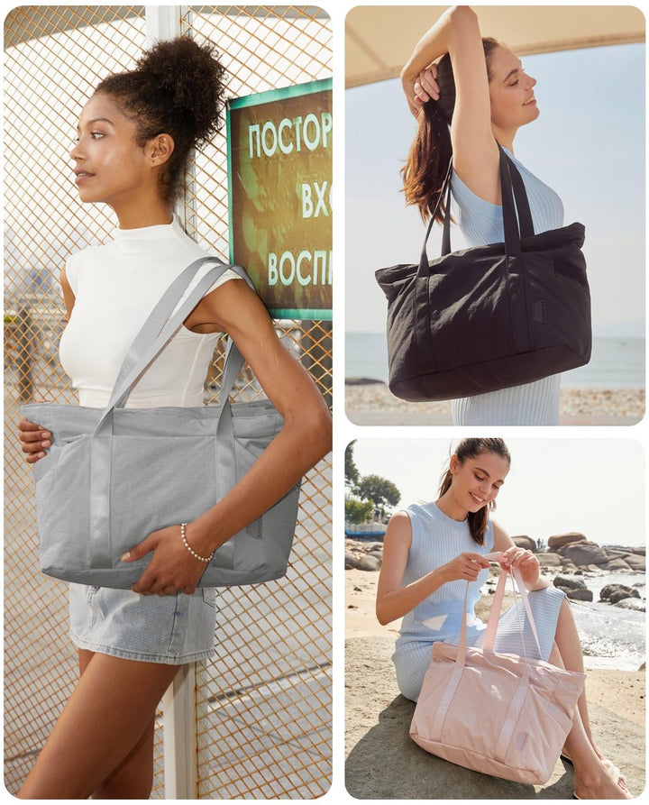 Translation missing: en.Women's Handbags - Women's Shoulder Bags - Women's Zippered Tote Bags - Large Shoulder Bags - Crossbody Bags - Women's Bags - Beach Bags - Yoga/Fitness/Travel Bags - Grijs