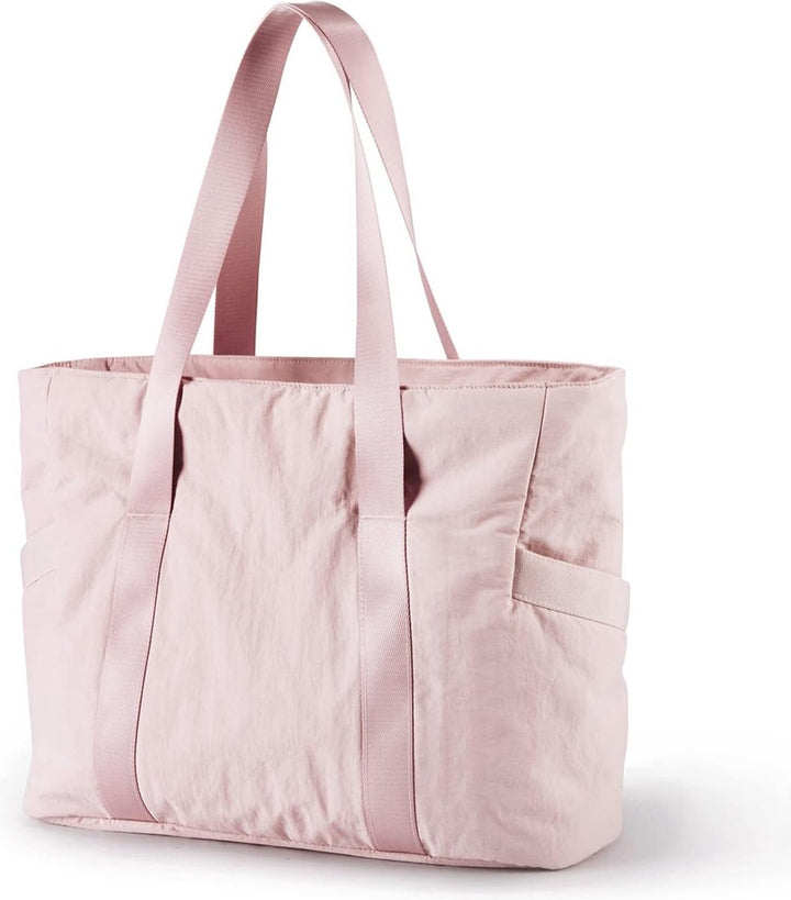 Translation missing: en.Women's Handbags - Zippered Tote Bag - Large Shoulder Bag - School Bag - Crossbody Bag - Laptop Bag - Handbag - Tote Bag - Weekend Bag - Shopping Bag - Beach Bag - Yoga/Fitness/Travel Bag - Pink