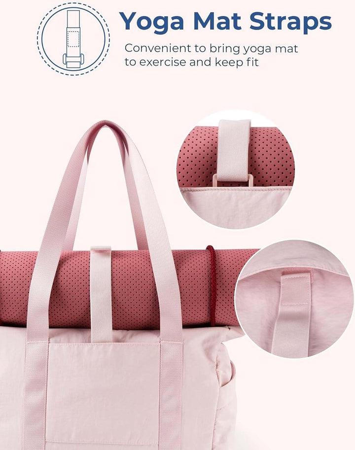 Translation missing: en.Women's Handbags - Zippered Tote Bag - Large Shoulder Bag - School Bag - Crossbody Bag - Laptop Bag - Handbag - Tote Bag - Weekend Bag - Shopping Bag - Beach Bag - Yoga/Fitness/Travel Bag - Pink