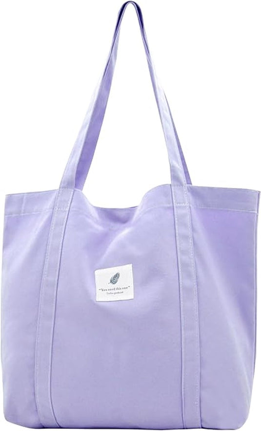 Translation missing: en.Handbags, shopping bags, women's fabric bags, tote bags, plain shoulder bags, lightweight and large capacity student beach bags