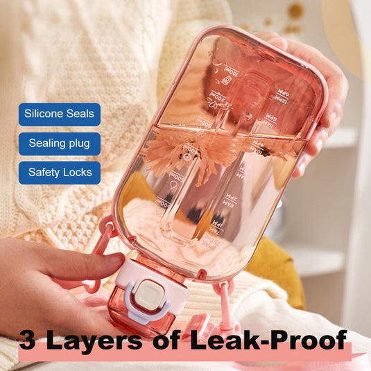 Translation missing: en.Sports Water Bottle - Fitness Water Bottle - Water Bottle - 750ml Leakproof Water Bottle - Water Bottle - Suitable for travel, picnics, camping, hiking - Pink