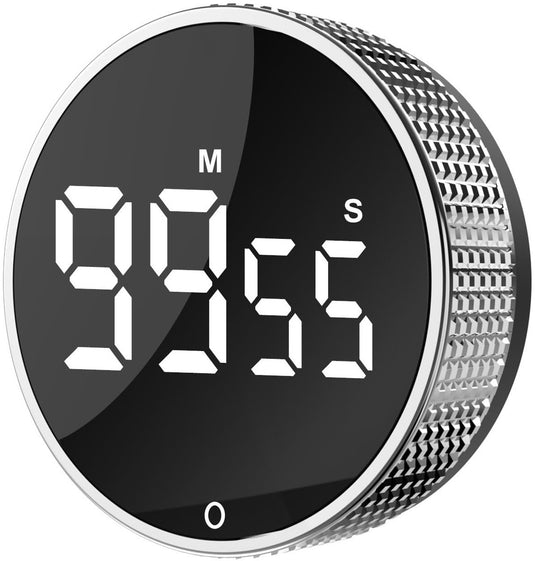 Translation missing: en.Digital Timer - Digital Kitchen Timer - Smart Timer - LED Display - Magnetic - 360 Degree Rotation - BBQ Alarm Clock - Black