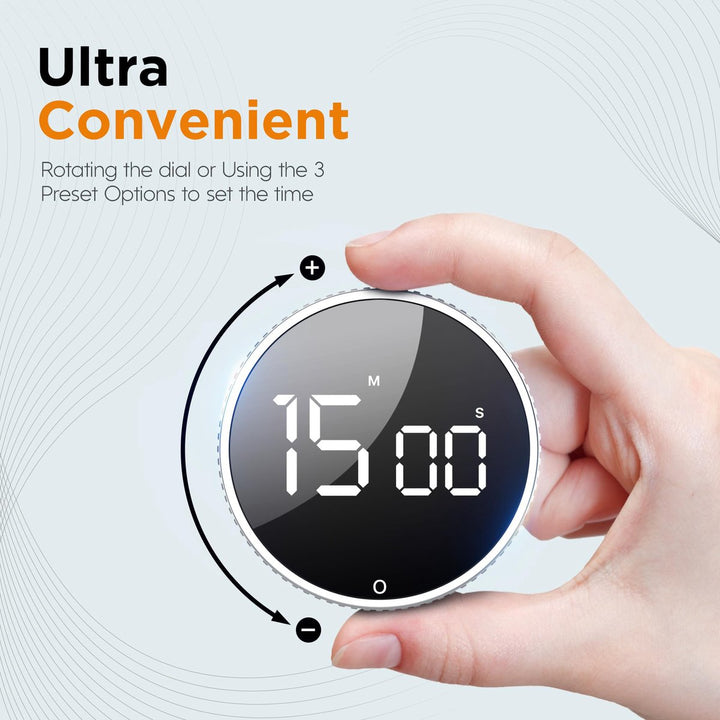 Translation missing: en.Digital Timer - Digital Kitchen Timer - Smart Timer - LED Display - Magnetic - 360 Degree Rotation - BBQ Alarm Clock - Black