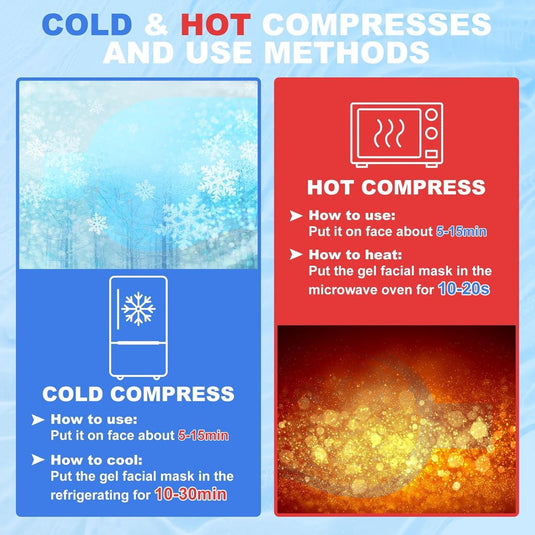 Translation missing: en.Cooling Eye Masks - Set of 2 - Sleep Eye Masks - Can be used hot or cold - Reusable hot and cold therapeutic gel beads - Relaxing - Gel - Pink - For anti-stress skincare