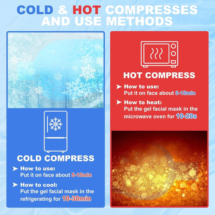 Translation missing: en.Cooling Eye Masks - Set of 2 - Sleep Eye Masks - Can be used hot or cold - Reusable hot and cold therapeutic gel beads - Relaxing - Gel - Pink - For anti-stress skincare