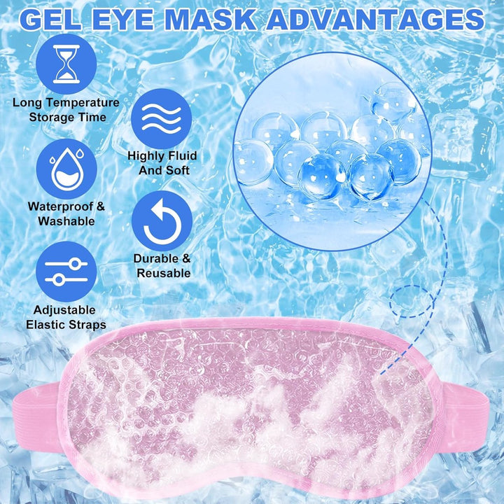 Translation missing: en.Cooling Eye Masks - Set of 2 - Sleep Eye Masks - Can be used hot or cold - Reusable hot and cold therapeutic gel beads - Relaxing - Gel - Pink - For anti-stress skincare