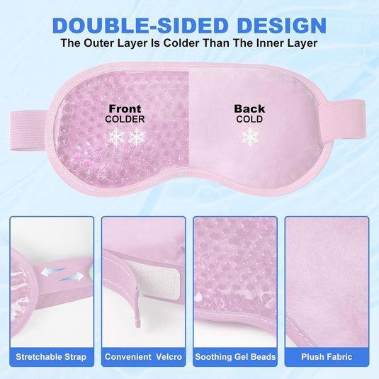 Translation missing: en.Cooling Eye Masks - Set of 2 - Sleep Eye Masks - Can be used hot or cold - Reusable hot and cold therapeutic gel beads - Relaxing - Gel - Pink - For anti-stress skincare
