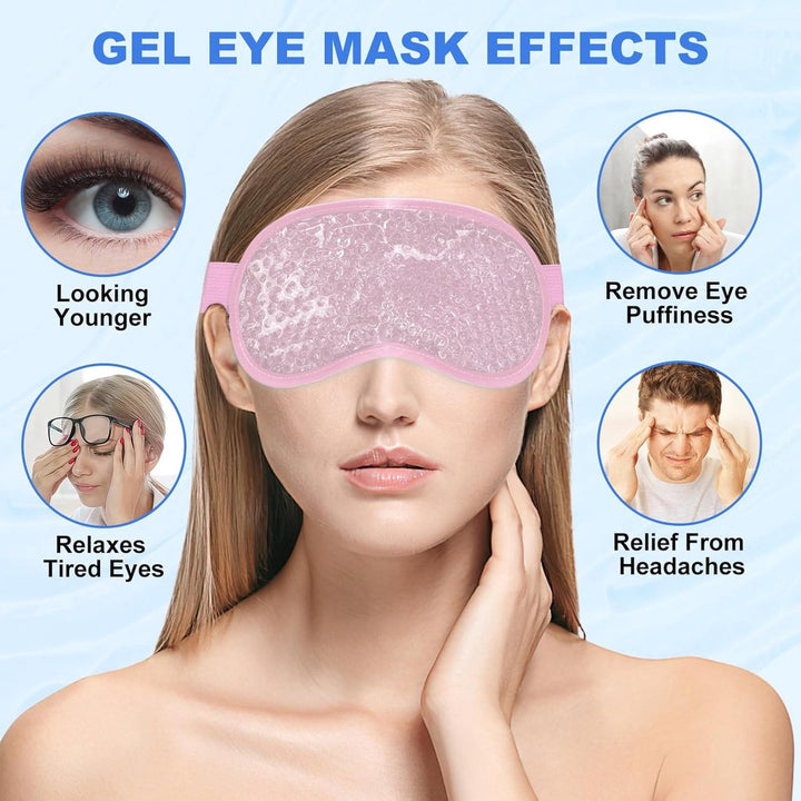 Translation missing: en.Cooling Eye Masks - Set of 2 - Sleep Eye Masks - Can be used hot or cold - Reusable hot and cold therapeutic gel beads - Relaxing - Gel - Pink - For anti-stress skincare