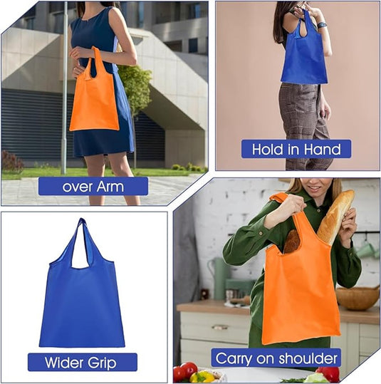 Translation missing: en.Tote bags, shopping bags, foldable shopping bags in sets of two, printed shopping bags, foldable bags with flowers, reusable shopping bags, fabric bags with handles, large shopping bags for travel, etc