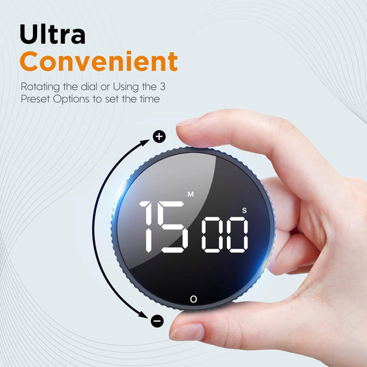 Translation missing: en.Digital Timer - Digital Kitchen Timer - Smart Timer - LED Display - Magnetic - 360° Rotation - BBQ Alarm Clock - Silver
