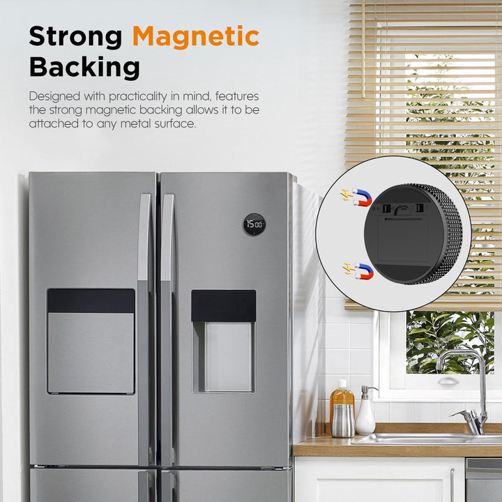 Translation missing: en.Digital Timer - Digital Kitchen Timer - Smart Timer - LED Display - Magnetic - 360° Rotation - BBQ Alarm Clock - Silver