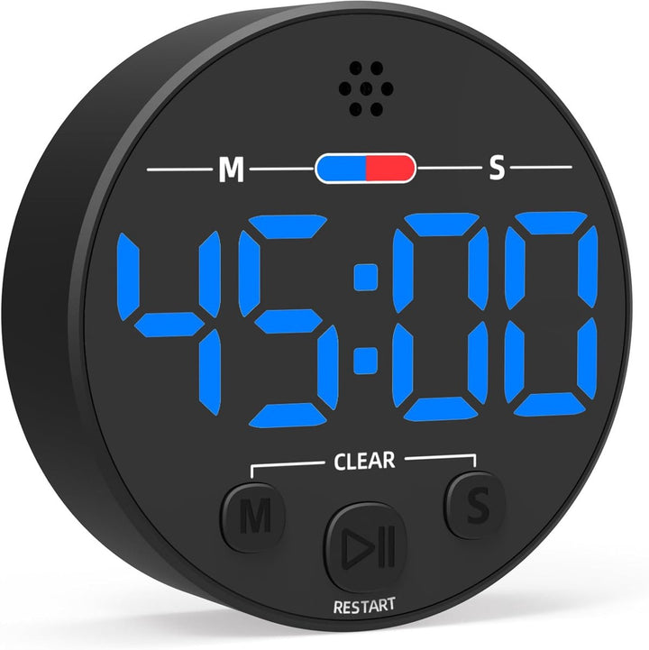 Translation missing: en.Digital Timer - Digital Kitchen Timer - Smart Timer - LED Display - Magnetic - Addition/Subtraction - Learn to Tell Time - Analog Kitchen Timer - Black