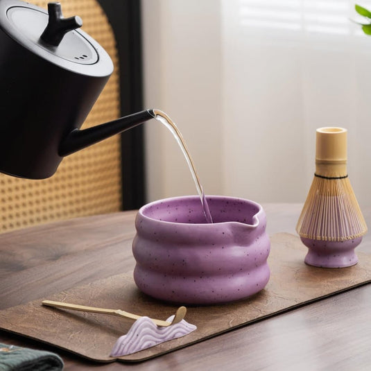 Translation missing: en.7-Piece Ceramic Matcha Tea Set with Bowl Whisk and Accessories, Purple
