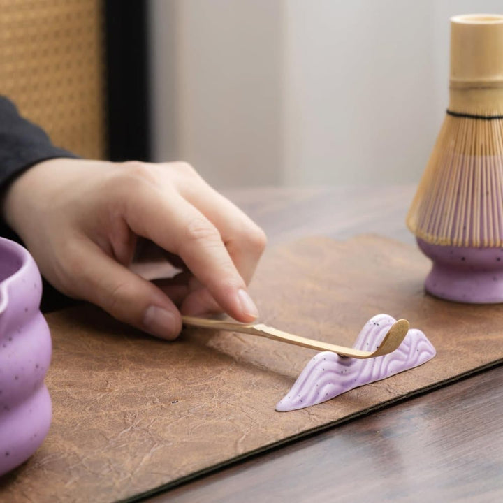 Translation missing: en.7-Piece Ceramic Matcha Tea Set with Bowl Whisk and Accessories, Purple