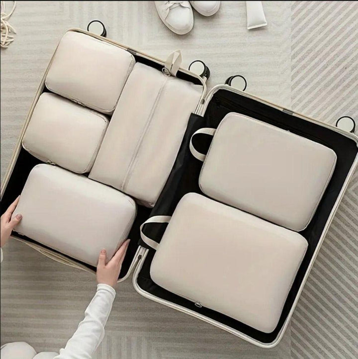 Translation missing: en.6-Piece Waterproof Travel Storage Bags Organizer for Suitcase, Gray, Compatible with Travel and Vacation