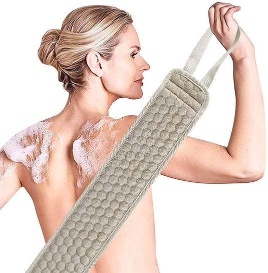 Translation missing: en.Loofah Back Sponge Scrubber - Exfoliating Shower Towel - Scrub Brush Shower Brush - Bath Brush Massage Brush - Scrub Massage Shower &amp; Bath Body Brush - White - 80cm