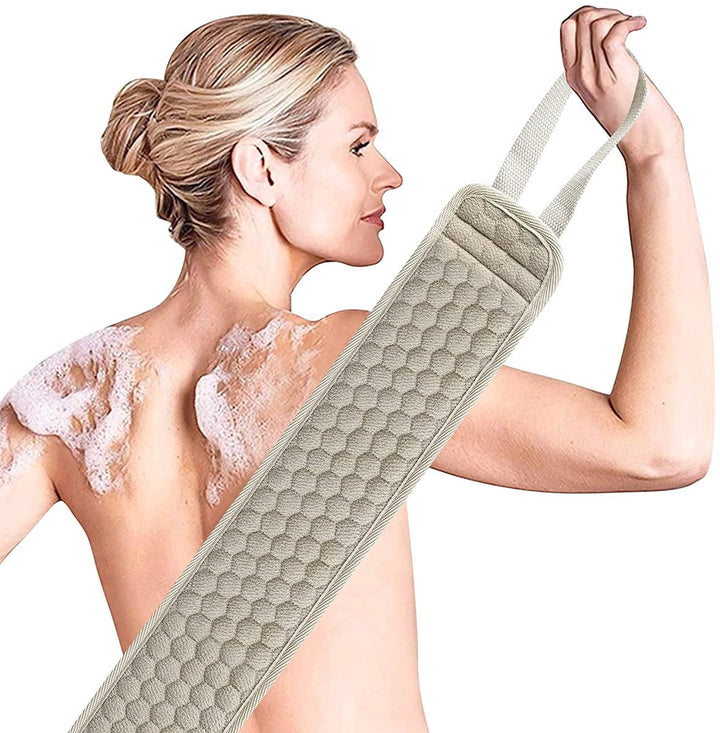 Translation missing: en.Loofah Back Sponge Scrubber - Exfoliating Shower Towel - Scrub Brush Shower Brush - Bath Brush Massage Brush - Scrub Massage Shower &amp; Bath Body Brush - White - 80cm