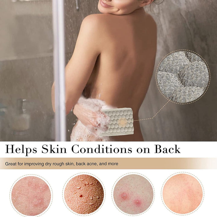Translation missing: en.Loofah Back Sponge Scrubber - Exfoliating Shower Towel - Scrub Brush Shower Brush - Bath Brush Massage Brush - Scrub Massage Shower &amp; Bath Body Brush - White - 80cm
