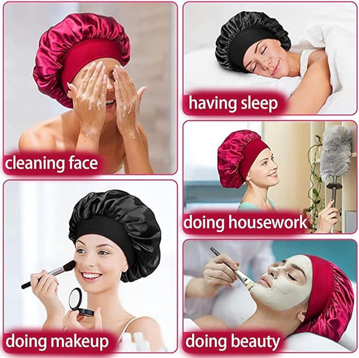 Translation missing: en.1 Silk sleep cap - men's sleep cap-satin sleep cap- men's hat-Sleep cap - Breathable hair accessory for curly hair - Silk sleep cap