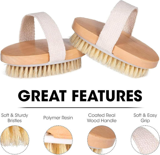 Translation missing: en.Bath Brush - Dry Brushing - Dry Brush - Body Brush - Skin Brush - Shower Brush - Bath &amp; Shower Accessories - Skin Brush with Natural Bristles - Skin Improvement - Anti-Cellulite Brush