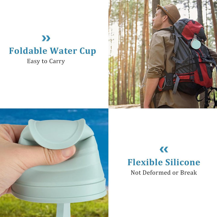 Translation missing: en.Foldable Cup - 4 Pieces - Pocket Cup - Silicone Cup - Pocket Cup - Travel Cup - Coffee / Tea Cup - 180 ml - Reusable - Foldable - On the Go - Camping - Reusable - To Go