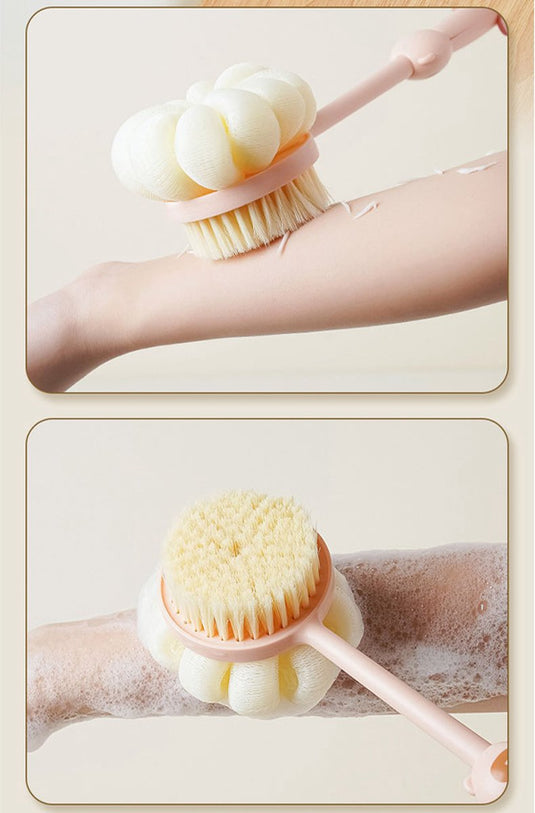 Translation missing: en.Bath Brush - 3 Pieces - Back Brush Shower with Long Handle - Body Brush - Double-Sided - Massage - Rich Lather - Back Scrubber - Shower Brush - Back Brush - Skin Brush - Exfoliating Back Brush - Bath &amp; Shower Accessories - Deep Cleansing