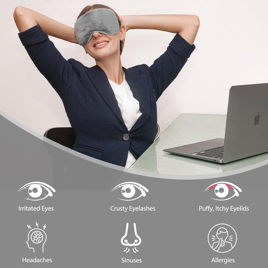 Translation missing: en.Luxury Sleep Mask - Memory Foam Sleep Mask - Steam Eye Mask - Blackout Eye Mask - Soothes the eyes - Adjustable - Blindfold - Silky Soft - Anti-Wrinkle - Ergonomic - Women and Men