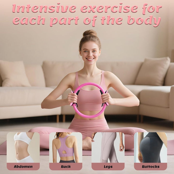 Translation missing: en.13-Piece Pilates Equipment Set for Women - Yoga &amp; Fitness Set - Home Pilates Training Set - Home Gym Set - Exercise Bands - Resistance Band - Exercise Ball - Beginner Yoga Set with Pilates Ring, 24 cm Yoga Ball, 5 Resistance Bands, Magic Circle