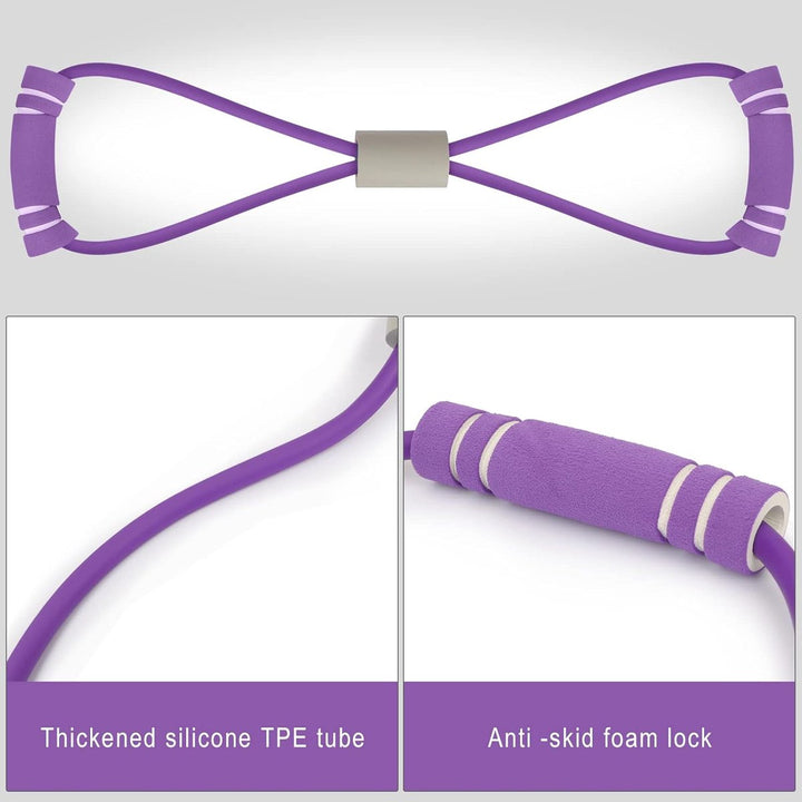 Translation missing: en.Fitness Elastic Bands - 2 Pieces - Figure 8 Resistance Bands - Resistance Power Band Tube - Fitness Bands - Yoga Resistance Band - Stretch Fitness Band - Resistance Cable - Pull Rope - Chest, Arm and Shoulder Stretch Bands - for Home Training, Strength Tr