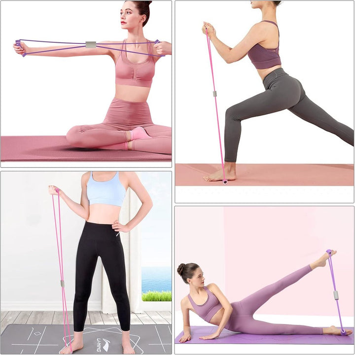 Translation missing: en.Fitness Elastic Bands - 2 Pieces - Figure 8 Resistance Bands - Resistance Power Band Tube - Fitness Bands - Yoga Resistance Band - Stretch Fitness Band - Resistance Cable - Pull Rope - Chest, Arm and Shoulder Stretch Bands - for Home Training, Strength Tr