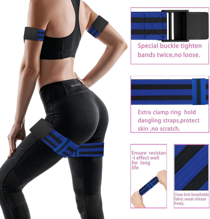 Translation missing: en.Resistance Bands - Resistance band - Booty bands - Fitness Elastic - Fitness Resistance Bands - Booty bands for training - Blood flow restriction bands - Adjustable BFR training bands - for training your glutes, squat, thighs - Blue