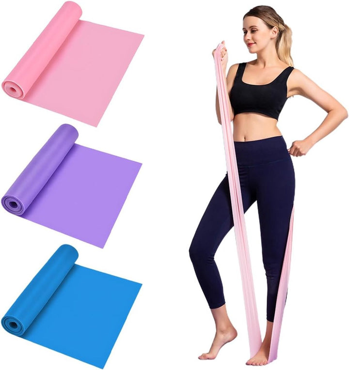 Translation missing: en.3 pieces - Exercise bands - 1.5 m - Resistance band - Resistance bands - Silicone exercise bands - yoga band - pilates band - sports band - Fitness elastic bands - Fitness equipment - For yoga, pilates, rehabilitation in the gym or at home