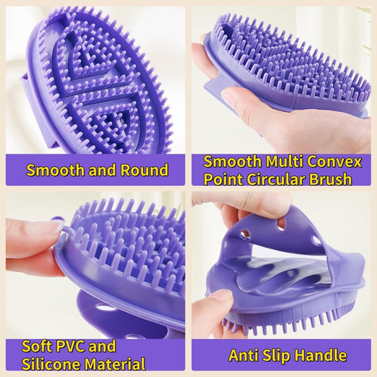 Translation missing: en.pieces - Massage Brush - Meridian Pressure Brush - Dry Brushing - Essential Oil Brush - Bath Brush - Body Scrub Bath Body Brush - SPA Massager - for Meridian Scalp Full Body Relaxation Massage, relieves muscle tension - Purple