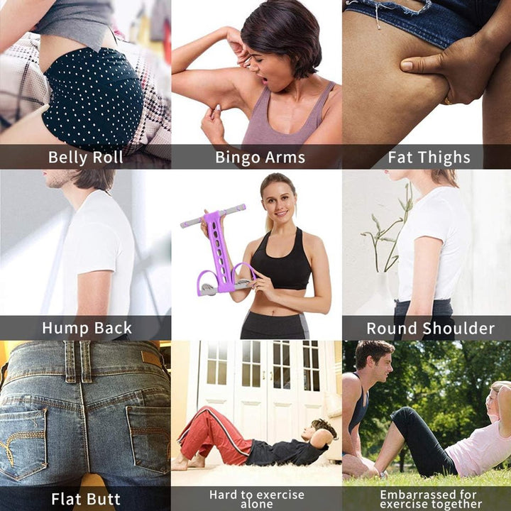 Translation missing: en.Elastic Abdominal Trainer - Fitness Resistance Bands - Ab Trainer - Ab Roller - Ab Wheel - Abdominal Wheel - Resistance Fitness Resistance Pedal Band - Multifunctional Tension Cord - Training Aids - Leg Stretching - Fitness Equipment - Purple