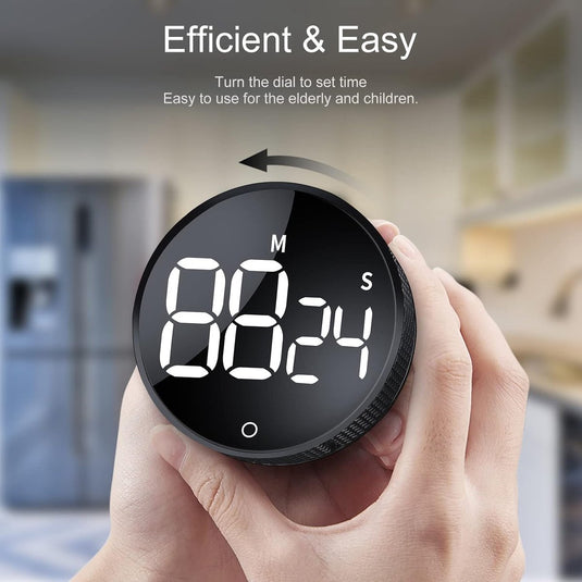 Translation missing: en.Timers - Digital timer - Magnetic digital kitchen timer - Kitchen timer - Count up/Count down - egg timer - magnetic kitchen timer - adjustable rotating - adjustable volume - for cooking, baking, kitchen, fitness, yoga, studying, meetings - black